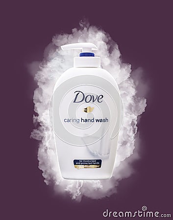 Dove caring hand wash for moisturised and protected hands Editorial Stock Photo