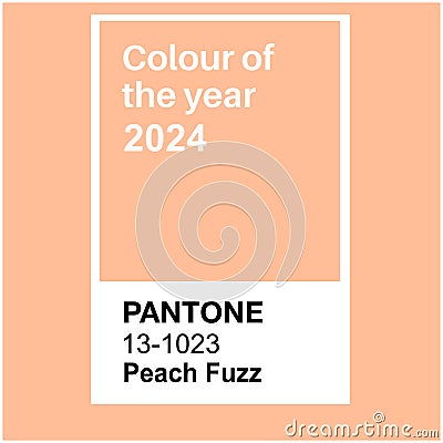 Pantone Peach Fuzz Trending Color of the Year 2024 Cartoon Illustration