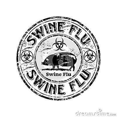 Swine flu rubber stamp Vector Illustration