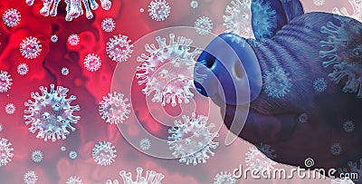 Swine Virus Cartoon Illustration