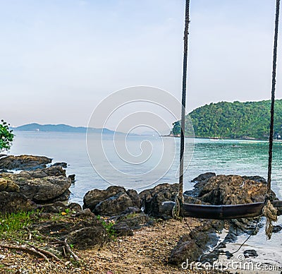 Swing beach at Samed island, Thailand Stock Photo