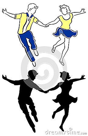 Swing Dance Couple/eps Vector Illustration