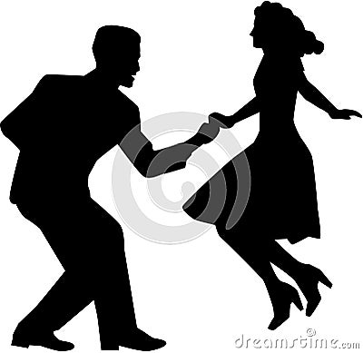 Swing dance couple Vector Illustration