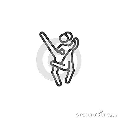 Swing dance line icon Vector Illustration