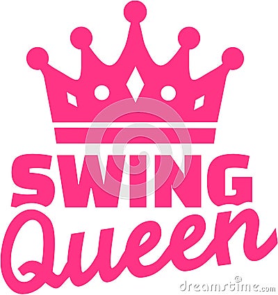 Swing dance queen with crown Vector Illustration