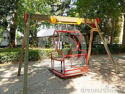 Swing for disabled person playground Stock Photo