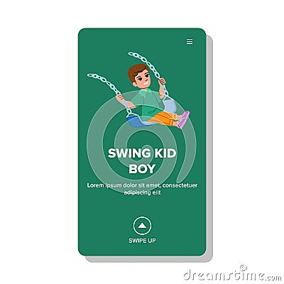 swing kid boy vector Vector Illustration