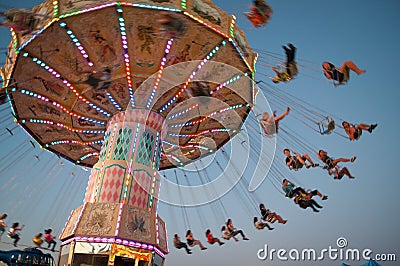 Swing ride at fair Stock Photo