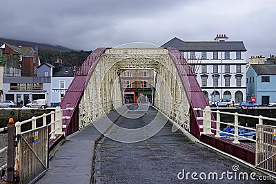 Swing road bridge on Isle of Man Editorial Stock Photo