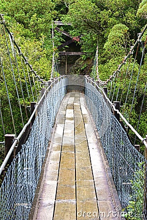 Swingbridge at Hokitika gorge Stock Photo