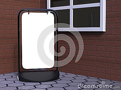 Swinger Pavement double sided blank white Board for mock up and branding presentation, budget pavement sign. Ideal for pubs and s Stock Photo