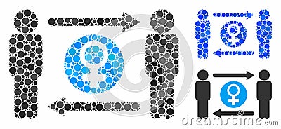 Swingers exchange female Mosaic Icon of Circles Vector Illustration