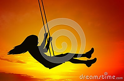 Swinging child Stock Photo