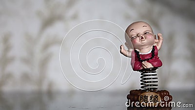 Swinging Funny Spring Toy of a Thinking Monk Boy Stock Footage - Video of  titles, attractive: 154310868
