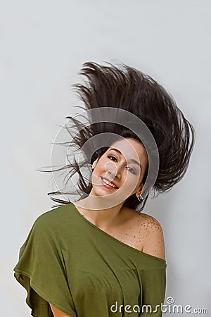 Swinging hair Stock Photo