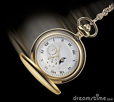 Swinging pocket watch Stock Photo