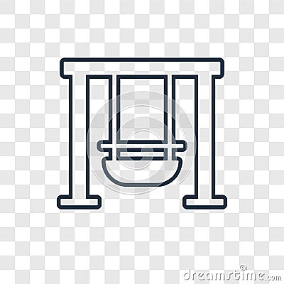 Swings concept vector linear icon isolated on transparent background, Swings concept transparency logo in outline style Vector Illustration