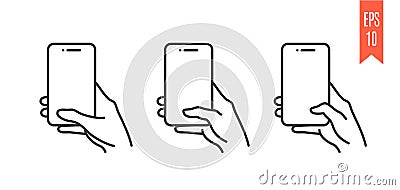 Swipe gesture icon set, screen unlock instruction. Vector Illustration