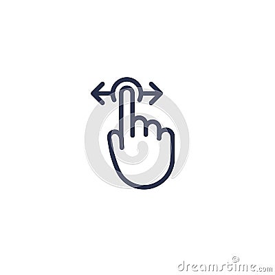 Swipe hand finger vector icon. Drag swipe touch arrow tap action mobile screen symbol finger gesture. Vector Illustration