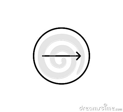 Swipe icon. Arrow on circle button symbol. Arrow right. Abstract scroll icon element for social media. Move sign. Vector Vector Illustration