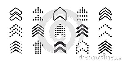 Swipe icons set. Up arrow button symbols. Scrolling, slide icons. Vector scalable graphics Vector Illustration