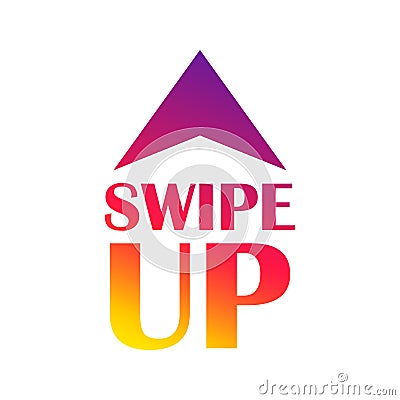 Swipe up and down arrow vector icons set. Pull up vector isolated symbol. Finger swipe arrow to open page. Stock Photo