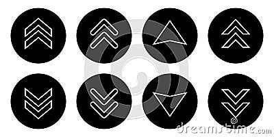 Swipe up and down icon vector on black circle Vector Illustration