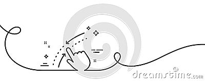 Swipe up down line icon. Move finger sign. Continuous line with curl. Vector Stock Photo