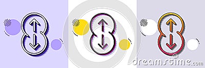 Swipe up line icon. Scrolling arrow sign. Landing page scroll. Halftone dotted pattern. Vector Vector Illustration