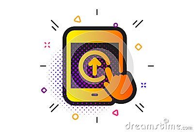 Swipe up tablet pc icon. Scrolling arrow sign. Landing page scroll. Vector Vector Illustration