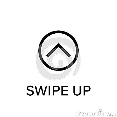 Swipe up vector isolated black icon. Black swipe up vector pointer. Arrow line graphic design. Swipe action symbol Stock Photo