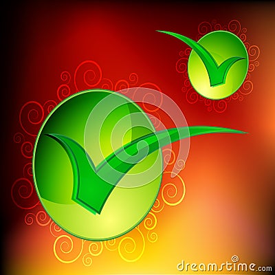 Swirl Approval Checkmark Vector Illustration