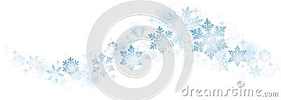 Swirl of blue snowflakes Vector Illustration