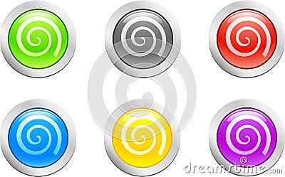 Swirl button. [Vector] Vector Illustration
