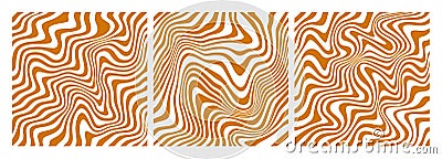 Swirl Caramel Seamless Patterns. Vector Chocolate and Milk Splash Background. Abstract Peanut Butter Texture. Wavy Vector Illustration