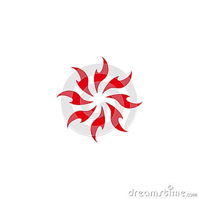 swirl flame curve geometric round logo vector Vector Illustration