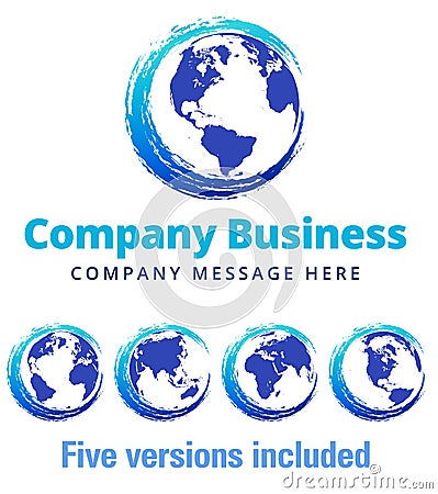 Swirl Global Company Business Logo Symbol Vector Illustration