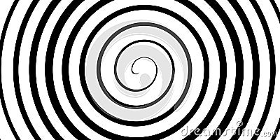 Swirl hypnotic black and white spiral. Monochrome abstract background. Vector flat geometric illustration.Template Vector Illustration