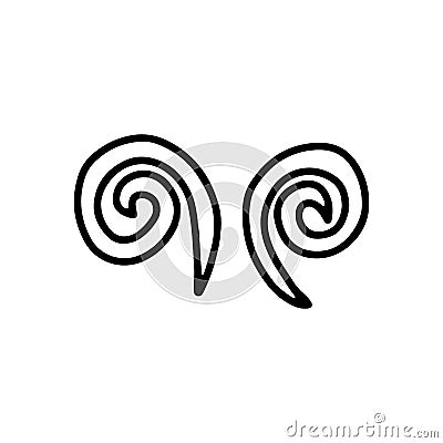 Swirl icon vector illustration. Hand drawn black design. Safety wind concept Vector Illustration