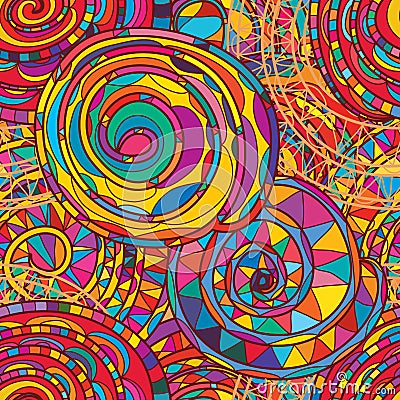 Swirl line full colorful seamless pattern Vector Illustration