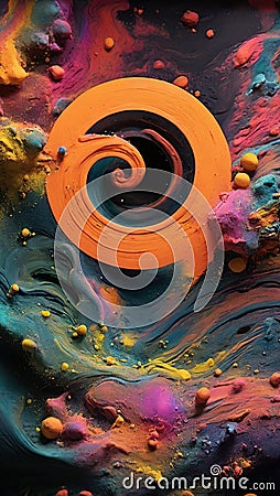 Swirl of mixed color paints. Color Gradients. Abstract liquid art background Stock Photo