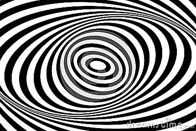 Swirl movement illusion. Op art design. Oval lines pattern and texture Vector Illustration