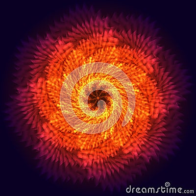 Swirl purple red luminous light flowers on black background Stock Photo