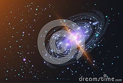 swirl spiral like galaxy with stasrs Vector Illustration