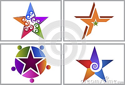 Swirl star collection logos Vector Illustration