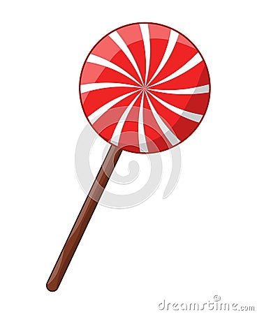 Swirl striped lollipop peppermint vector symbol icon design. Vector Illustration