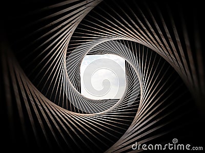 Swirl tunnel ended sky view Stock Photo