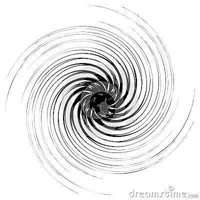 Swirl, twirl shape. Abstract geometric spiral isolated on white Vector Illustration