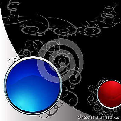 Swirl Vine Shiny Circle Background Vector Illustration