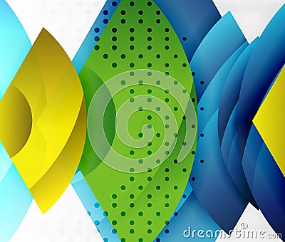 Swirl and wave 3d effect objects, abstract template vector design Vector Illustration